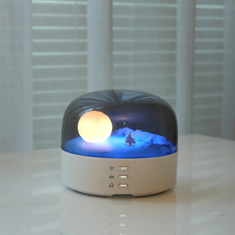 3 in 1 Crescent Moon Night Light Portable Wireless Bluetooth Speaker USB Charging Bedside LED Lamp