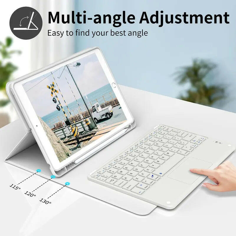 Solid Color Tablet Case with Keyboard, 1 Count Detachable Keyboard Cover, Soft TPU Case with Pencil Holder for Ipad, Handheld Computer Casing Accessories