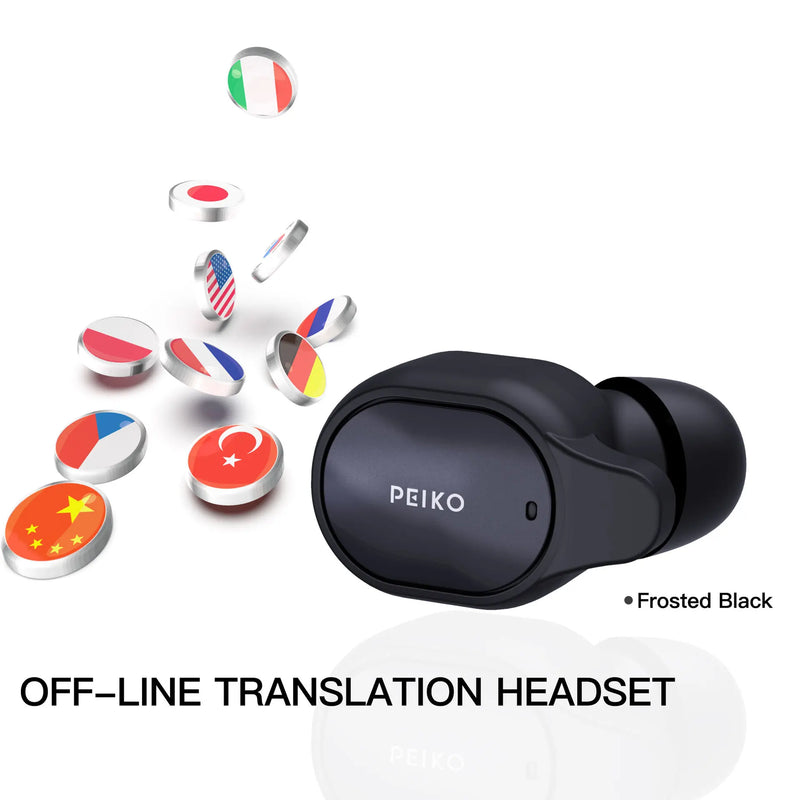 New Protable Translator Earphone Earbud Wireless Headset 50+ Languages Bluetooth Offline Translation Voice Assistant Backend