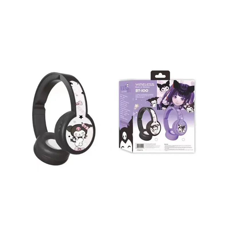 Bluetooth Headset Cartoon Wireless Headset with Microphone Foldable Lightweight Headset Sports Girls Gift