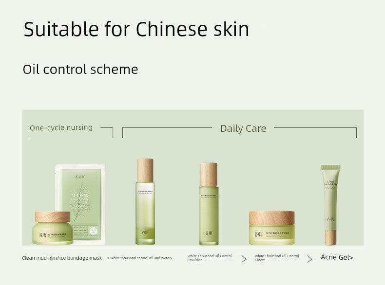 Gu Yu Bai Qian Oil Acne Skin Care Products Water and Lotion Set