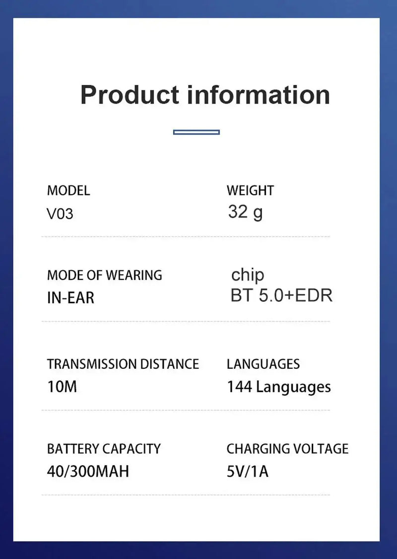 Bluetooth5 Voice Translator Earbud,Wireless