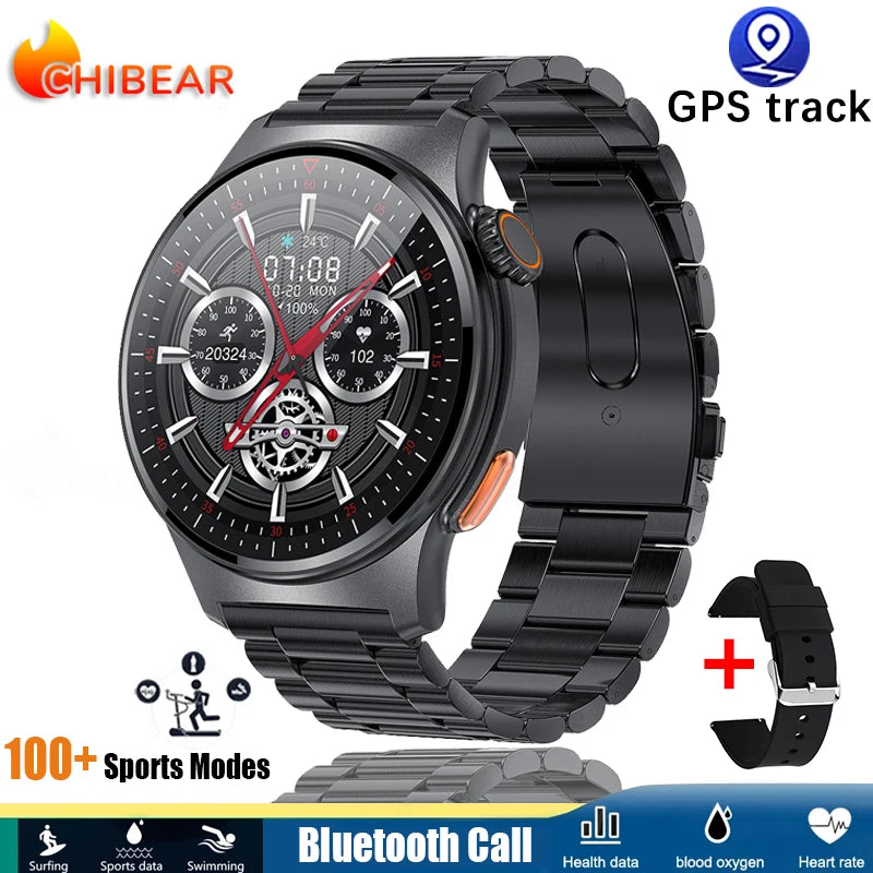 NFC GPS Tracking ECG PPG Men Smart Watch Voice Assistant Pressure Monitor Fitness Track Watches Men Women Smartwatch For huawei