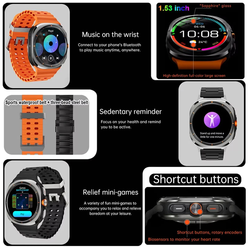 Music Bluetooth Call Sport GPS Waterproof Smartwatch Men