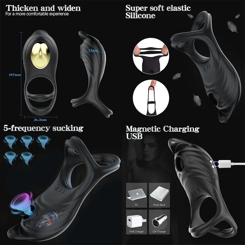 Silicon Balls Male Penis Ring Dildo