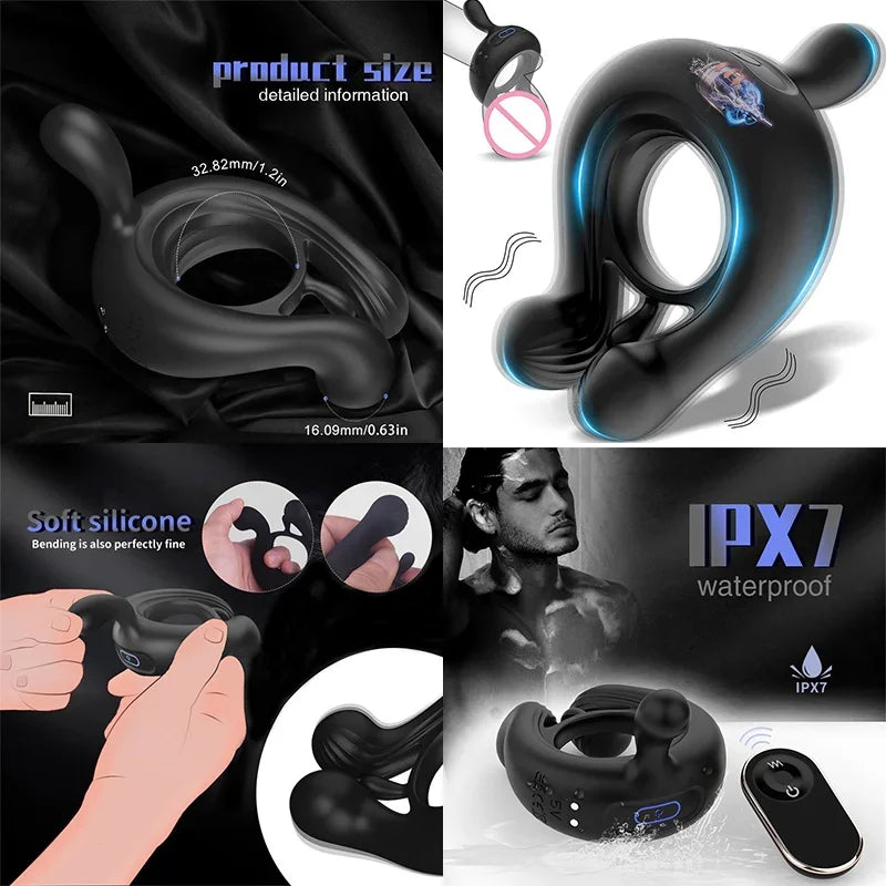 Silicon Balls Male Penis Ring Dildo