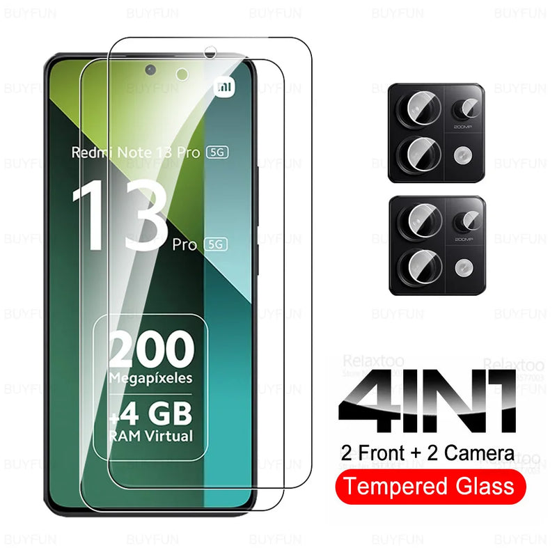 8 in 1 Tempered Glass For Redmi Note 13 Pro 5G Camera Glass For Xiaomi Redmy Note13 13Pro Note13Pro 4G HD Lens Screen Protector