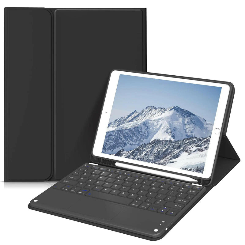 Solid Color Tablet Case with Keyboard, 1 Count Detachable Keyboard Cover, Soft TPU Case with Pencil Holder for Ipad, Handheld Computer Casing Accessories